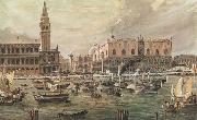 Luigi Querena The Arrival in Venice of Napoleon-s Troops oil painting